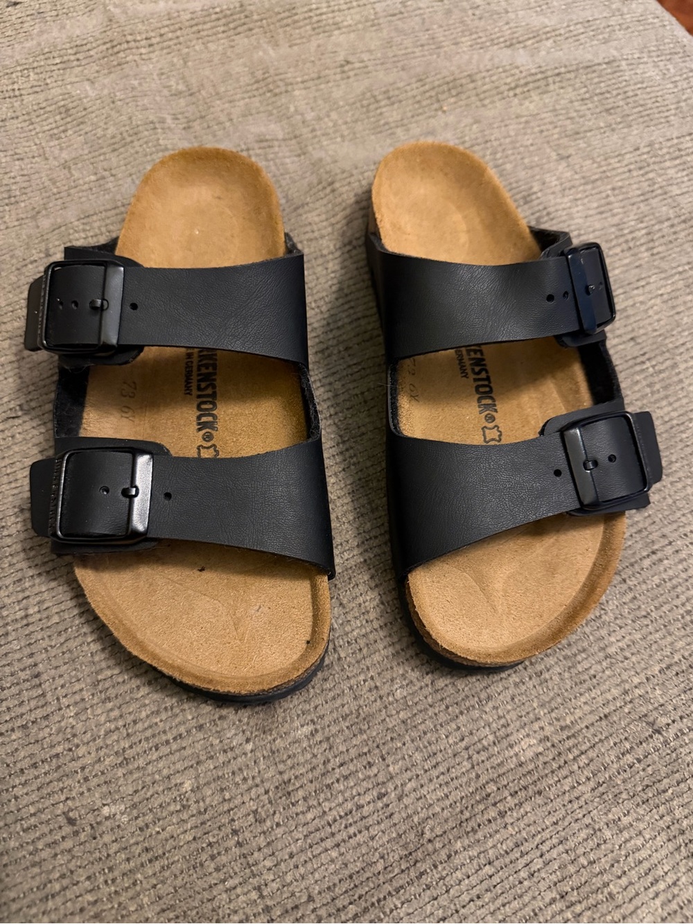 Birkenstock Kids Black Two-Strap Slide Sandals